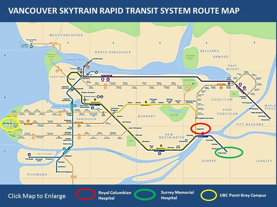 Kort af býður upp á maple ridge að vancouver