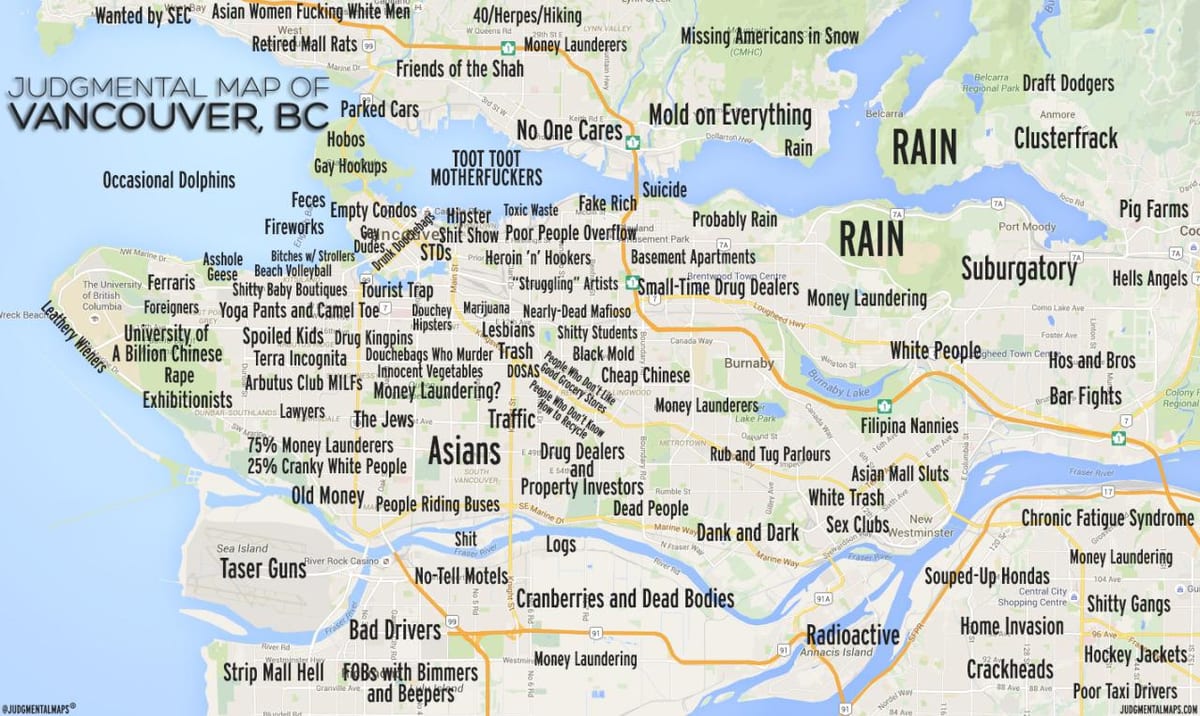 dómhörð kort af vancouver fyrir krist