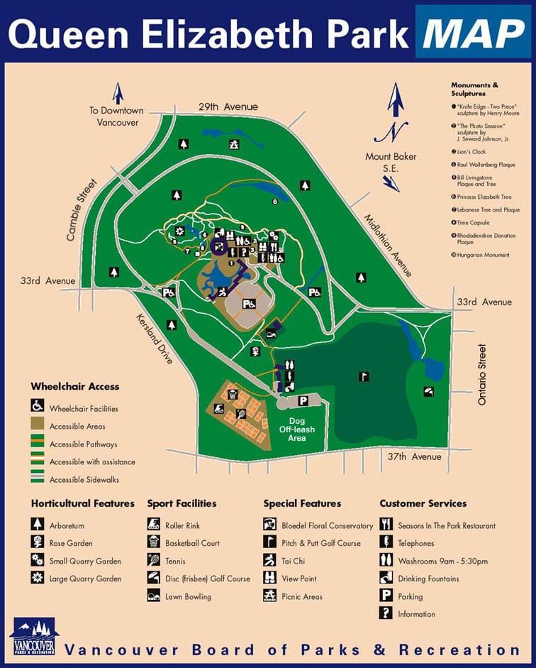 Kort af elísabet drottning park vancouver