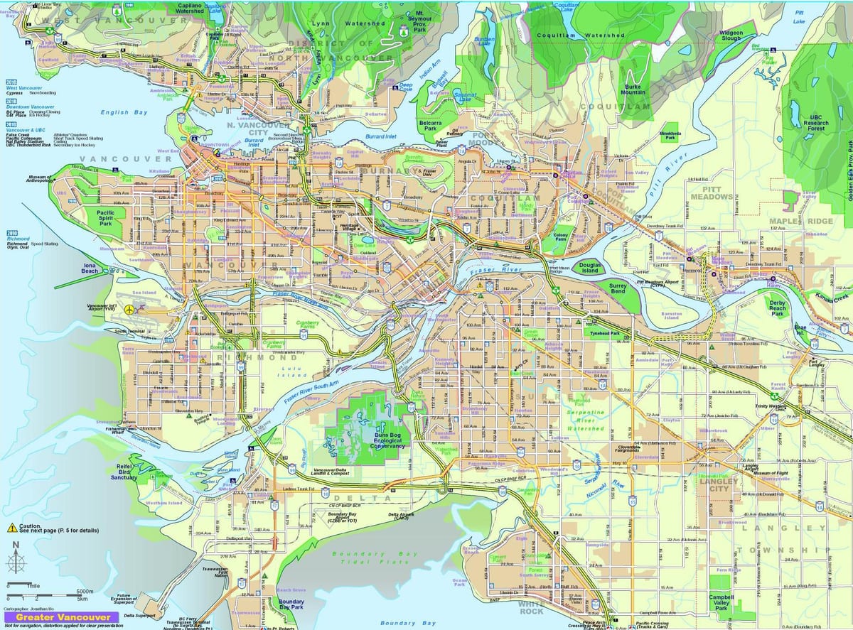 Kort af frábær vancouver