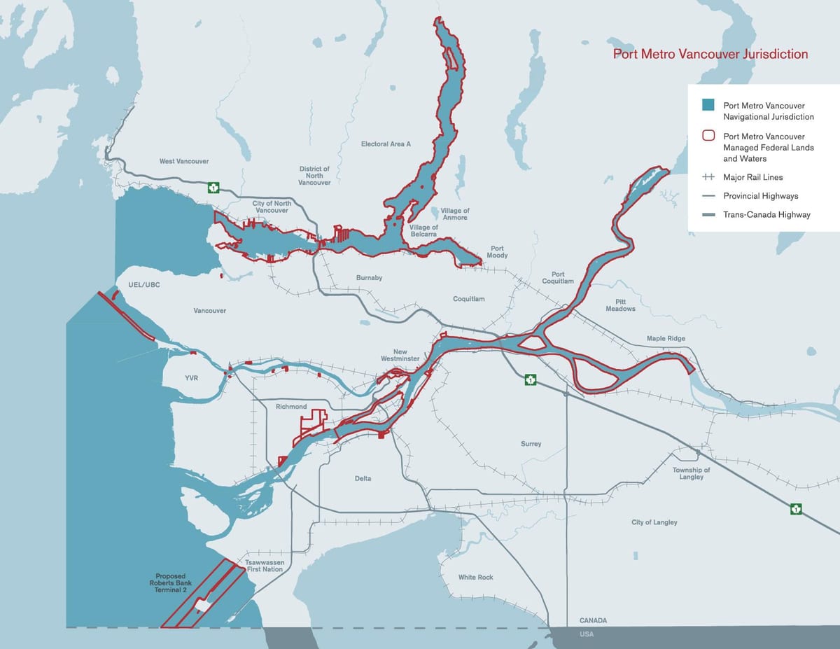 Kort af höfn vancouver 