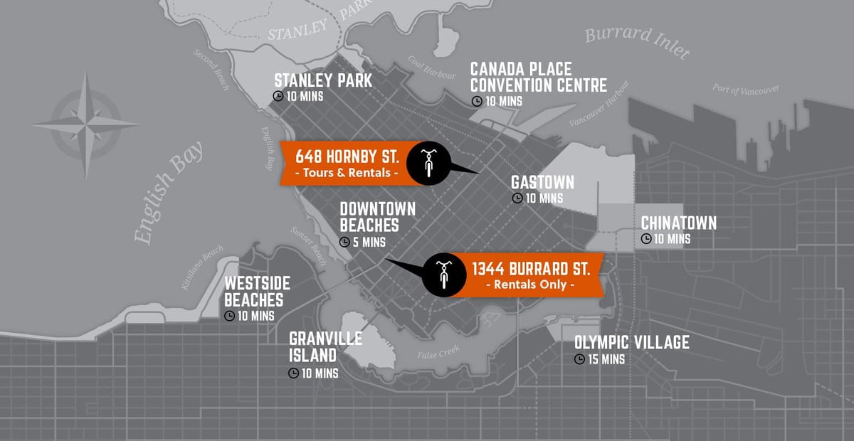 Kort af hringrás og fylgja vancouver island