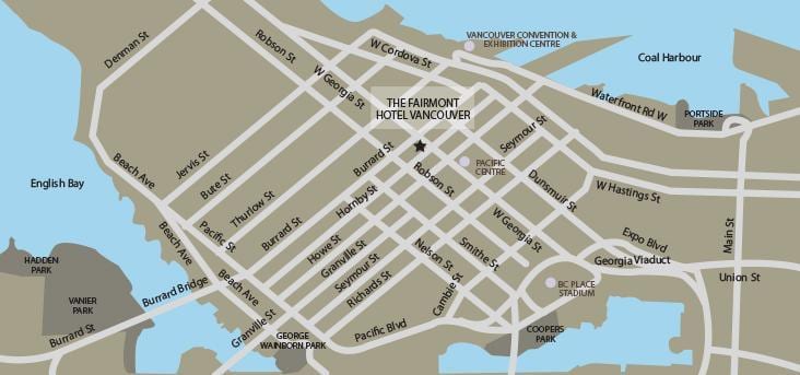 Kort af áttir vancouver