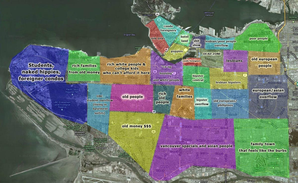 kort af vancouver og nágrenni