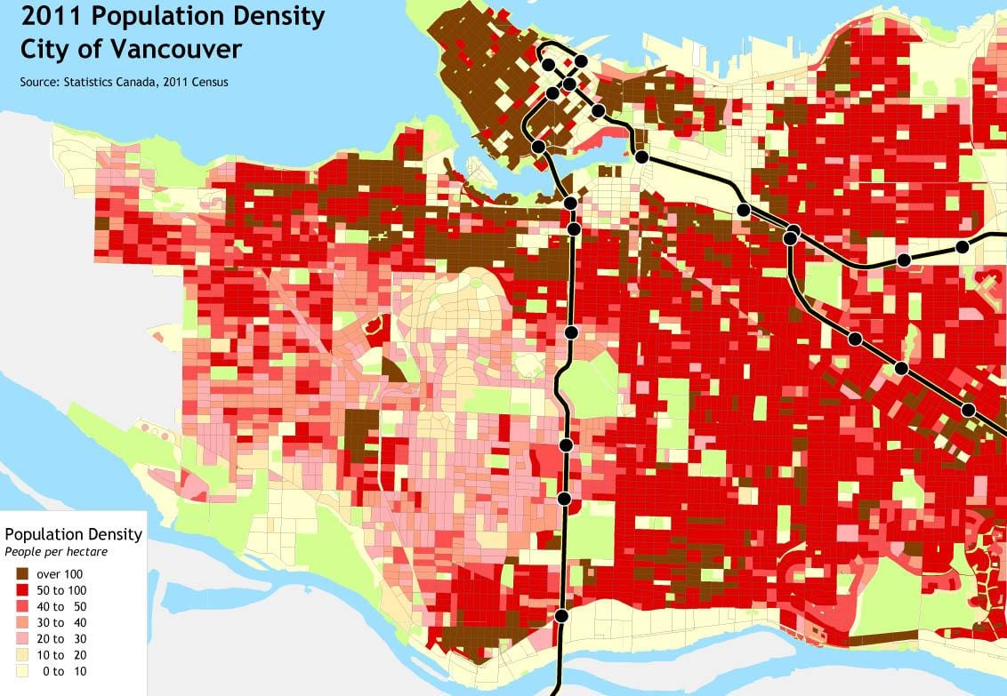 vancouver íbúafjölda kort