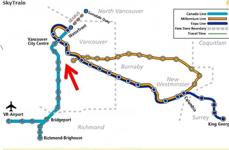 Kort af vancouver býður upp á yfirborð