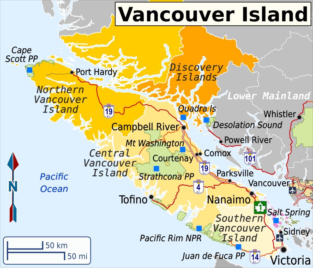 Kort af vancouver ferðast