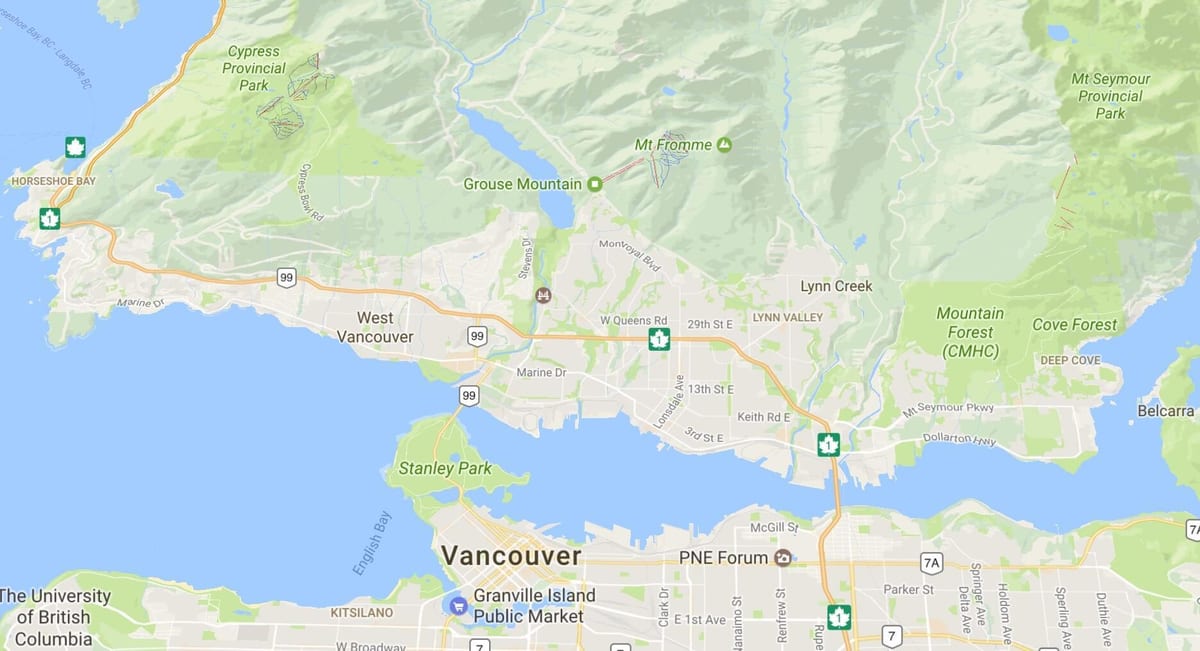 vancouver island fjöll kort