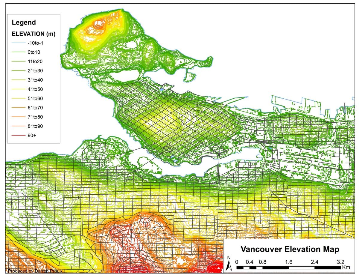 Kort af vancouver hækkun