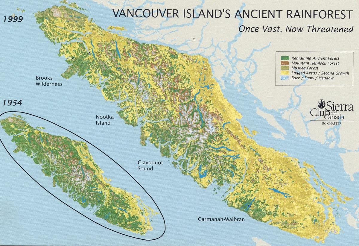 regnskógur vancouver island kort