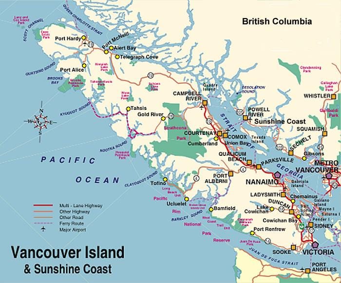 tjaldstæði vancouver island kort