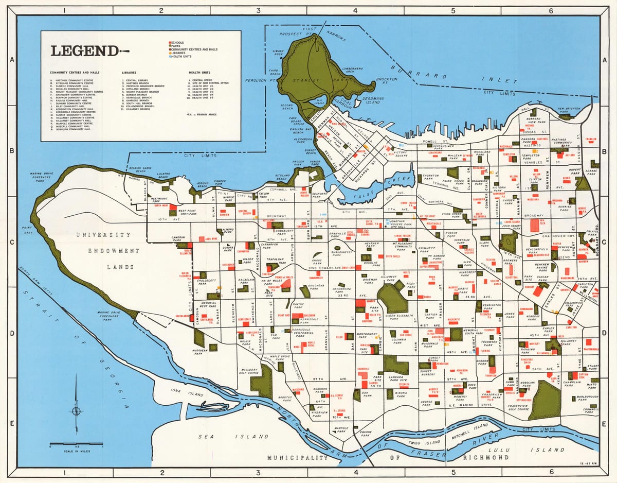 Kort af vancouver samfélag