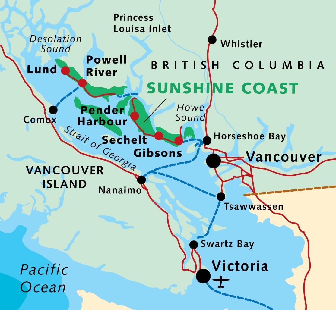 british columbia ströndinni kort