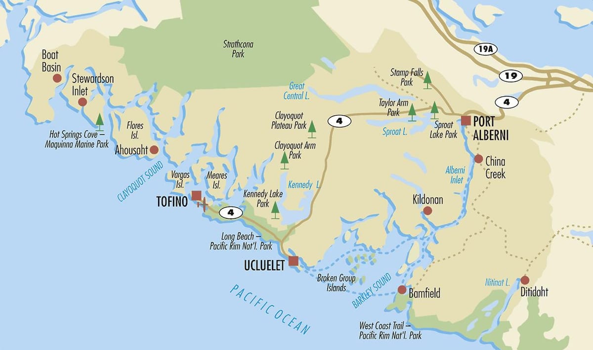 Kort af vancouver ströndum