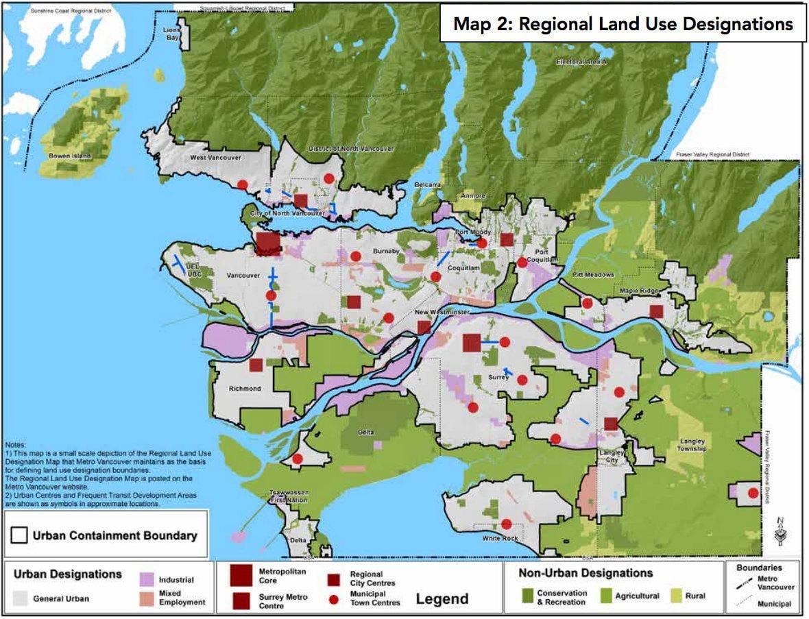 meiri vancouver svæðinu umdæmi kort