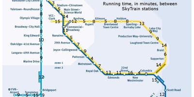 Vancouver lestarstöðinni kort