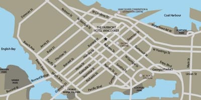 Kort af áttir vancouver