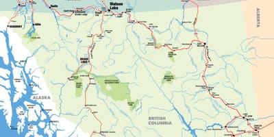 Kort af suður british columbia