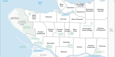 Kort af vancouver og svæði