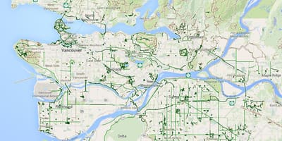 Kort af metro vancouver hjólreiðum