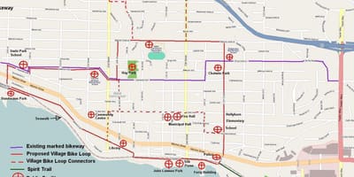 Norður vancouver hjólreiðum kort