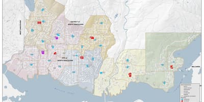 Kort af norður vancouver skóla umdæmi