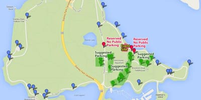 Kort af stanley park bílastæði