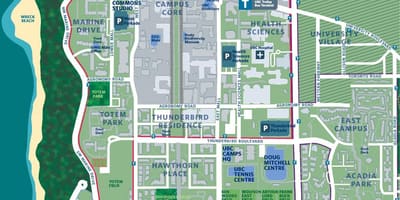Ubc vancouver háskólasvæðinu kort