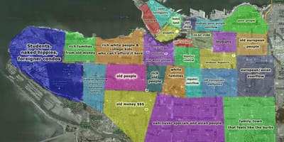 Kort af vancouver og nágrenni