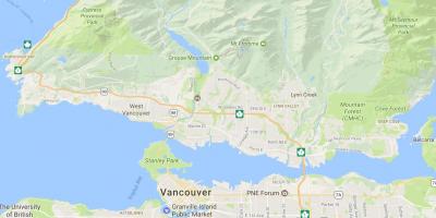 Vancouver island fjöll kort