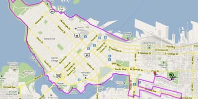 Borg vancouver hjólinu kort