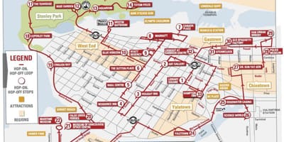 Kort af vancouver hoppa á hop af vagninum 