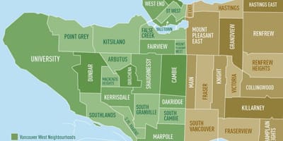 Kort af vancouver hverfið