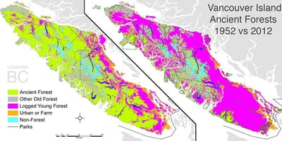 Kort af vancouver island kórónu land