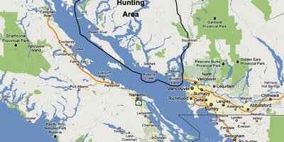 Kort af vancouver island veiði