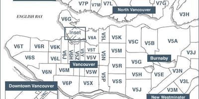 Vancouver island pósti númer kort