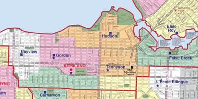 Vancouver skóla umdæmi mörk kort