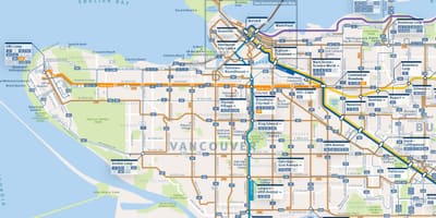 Kort af vancouver strætó leiðum